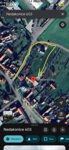 a map of a road with a freeway and a street at Penzion U Ježka in Nedakonitz