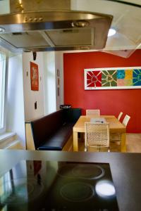 a living room with a couch and a table at Apartment Vilém in Janske Lazne +9 photos