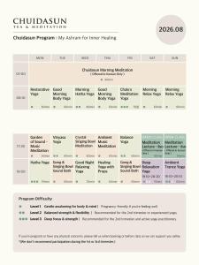 a screenshot of the curriculum program my stationery for internet healing at Chuidasun Resort Tea & Meditation in Seogwipo