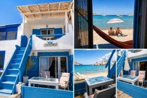 a collage of photos of a house on the beach at Paradiso in Firopótamos