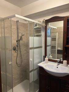 a bathroom with a shower and a sink at B&B Villa Jasiga in Fregene +71 photos