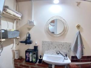 a bathroom with a sink and a mirror at Marin konak in Gornji Milanovac