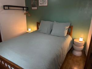a bedroom with a large bed with two pillows at Casa Geco in Flayosc +17 photos