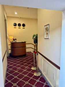 a hallway with a dog on the wall at Fortuna hostel in Odesa