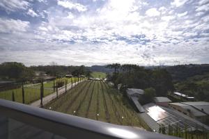 a view of a farm from the balcony of a house at Pousada Premium Terragnolo in Bento Gonçalves
