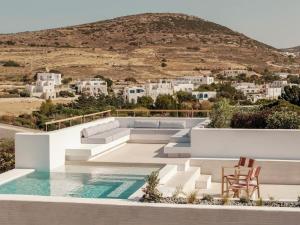 a rendering of a villa with a swimming pool at Villa Sol Mare Naousa, Paros in Naousa