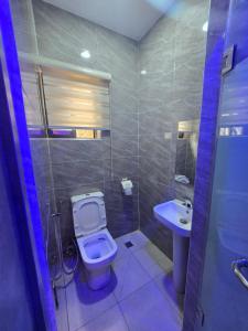 a bathroom with a toilet and a sink at Virginhomes apartment in Jibowu