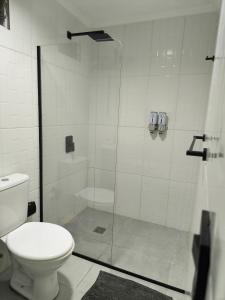 a bathroom with a shower and a toilet at Loft Misiones 226 in Puerto Iguazú