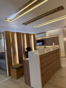 a room with a kitchen with a counter and a counter top at Sheraton Ocean 7-PRIVATE SUITES - Without Pool access in Cairo