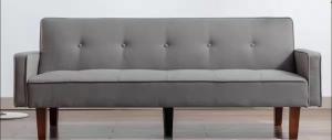 a gray couch in a room with a white wall at Bluehavenon30a-Between Rosemary & Alys Beach -Steps to Beach & Dining-Sleeps 3 in Rosemary Beach +34 photos