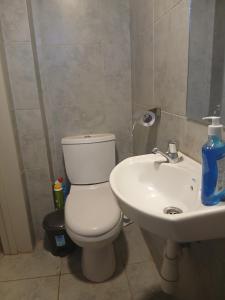 a bathroom with a white toilet and a sink at Luna Homes at Tsavo Sunset, Kiambu Road in Kiambu