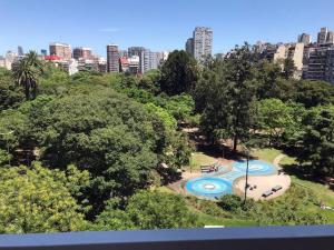 an aerial view of a park in a city at Palermo facing Las Heras Park in Buenos Aires
