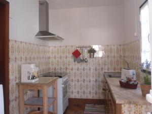a kitchen with a counter with a sink and a stove at Casas DeCá & DeLá in Ponte de Lima +13 photos