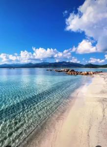 a beach with clear blue water and rocks at B&B Marino E Lily in Baratili San Pietro