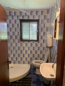 a bathroom with a toilet and a sink at Vila Nikolic in Lastva