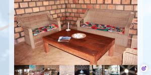 a living room with a table and two chairs at Mahale Resort - Casa 1 in Jangamo