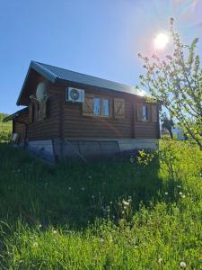 a log house in a field of grass at Mateva vikendica in Berane