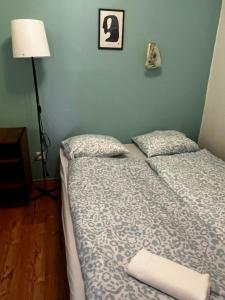 a bedroom with two twin beds and a lamp at AH-REMINI GARDEN Home in Siófok