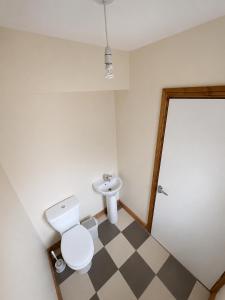a bathroom with a toilet and a sink at 28 Rathevan View Rosdarragh Portlaoise in Portlaoise