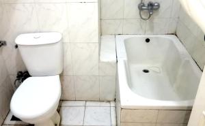 a bathroom with a toilet and a bath tub at New Radwan Hotel, Luxor railways in Luxor +19 photos
