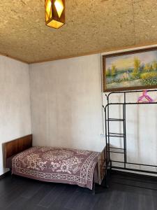 a bedroom with a bed and a painting on the wall at Guest house Begai Ene in Tong +4 photos