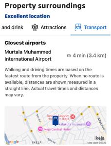 a screenshot of a cell phone screen with a map at Max Heron, Gorgeous 2 Bedroom in Ikeja