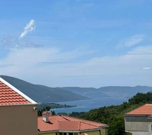 a view of a lake from the roofs of houses at Apartment Petar in Kotor