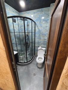 a bathroom with a toilet in a cage at Apartment in Jvari in Jvari +7 photos