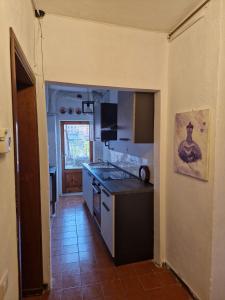 a kitchen with a sink and a stove top oven at La terrazza del Conte in Siena +4 photos