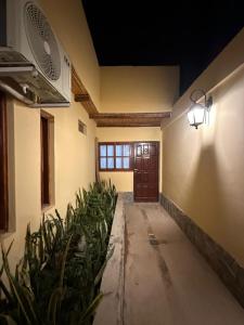 a hallway with a door and a potted plant at Luna Victoria - apart in Purmamarca