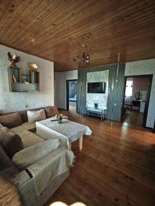 a living room with a couch and a table at Qebele Romi Family House in Vǝndam