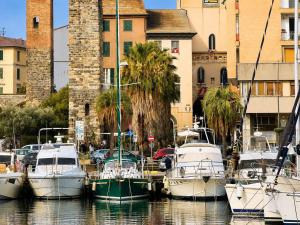 a group of boats docked in a harbor at Savona Casa Dolce Vita in Savona +14 photos