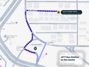 mapa lewego dworca autobusowego do szpitala w obiekcie Extra Traveller w Akabie