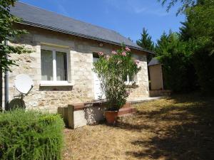 a stone house with a plant in front of it at La Maison d Ingrandes - relais Valami in Ingrandes-de-Touraine