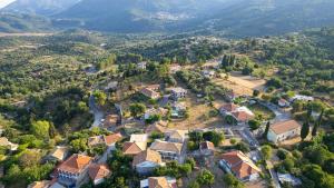 an aerial view of a small town with houses at Dervisia Stonehouse 3 in Lazaráta