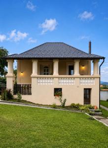 a house with a black roof at Vila Bilja in Požega