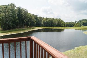 a view of a river from a wooden bridge at The Lake House A Hidden Gem Sleeps 4 in Columbia