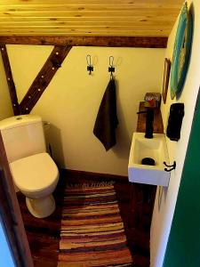 a bathroom with a toilet and a sink at Casa Ricardo in Svendborg