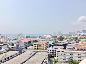 an aerial view of a city with buildings at Yensabai Condotel in Pattaya South