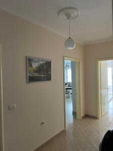 a living room with a picture on the wall at Elsuarha Apartment in Pogradec