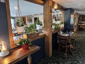 a restaurant with potted plants on the walls at The Landgrove in North Landgrove