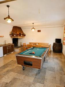a living room with a pool table in it at Hiža Bili in Svetvinčenat