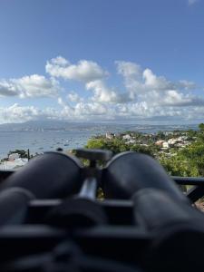 a view of the ocean from a vantage point at Flamingo Bay in Les Trois-Îlets
