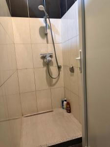 a shower with a hose in a bathroom at Halal Una Royal in Ivišovo Greblje