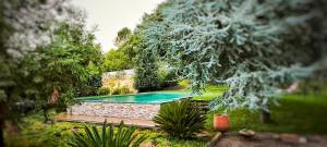 a swimming pool in the middle of a garden at Casa Monte Cordova in Monte Córdova