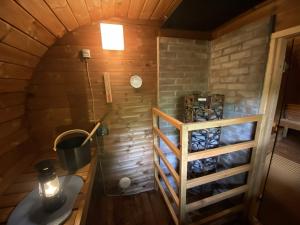 an attic room with a staircase and a wine cellar at Resort Door in Yamanakako +28 photos