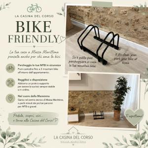 a flyer for a bike friendly house with a plant at La Casina del Corso in Massa Marittima