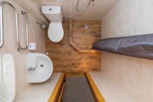 a bathroom with a toilet and a sink at A.V. namai in Palanga +40 photos