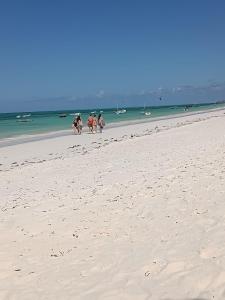 a group of people walking on the beach at Jambiani Holiday Villa in Jambiani +5 photos