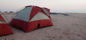 a tent sitting in the sand on the beach at Secret Point Luxury Glamping in Panama +12 photos